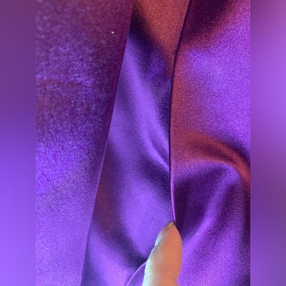 Akris Silk Amethyst Birdie Tuxedo Jacket/Blazer SZ US 12! - Picture 8 of 14